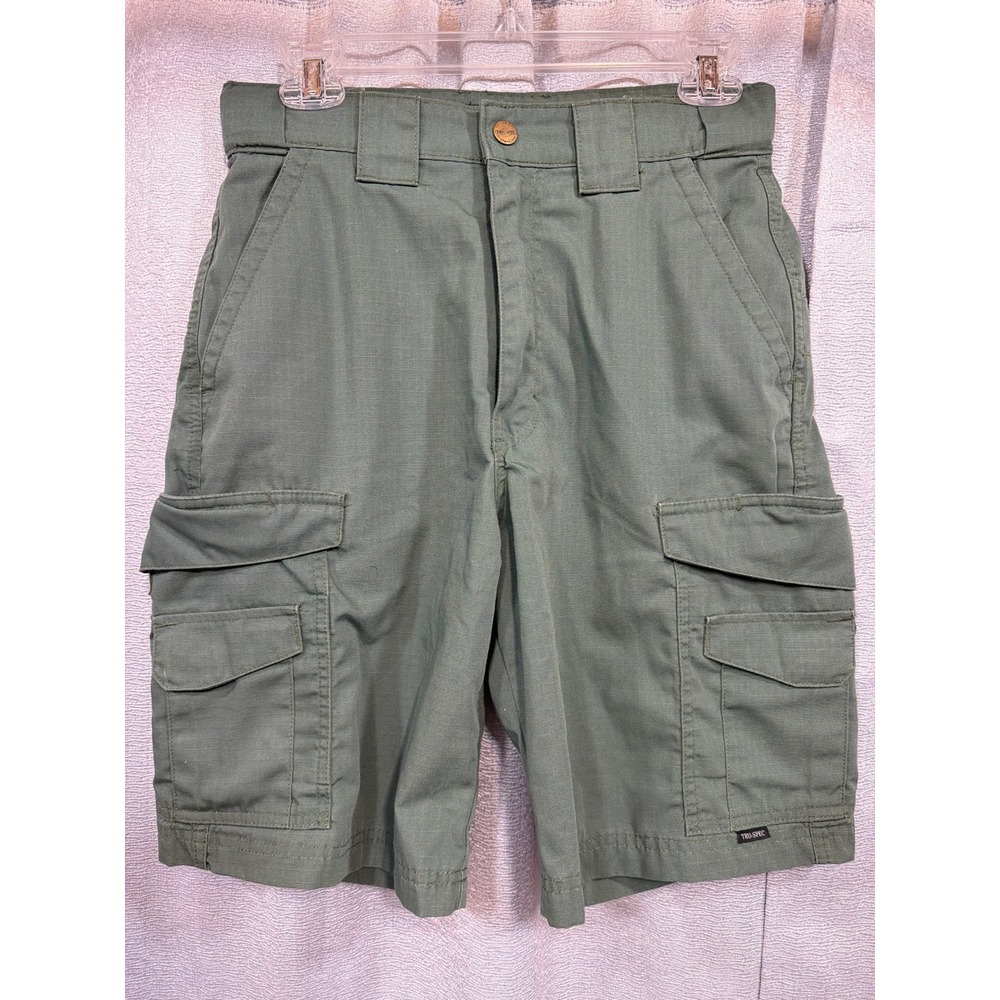 Tru-Spec Mens Tactical Cargo Shorts Olive Green Ripstop Size 28 Workwear Hiking
